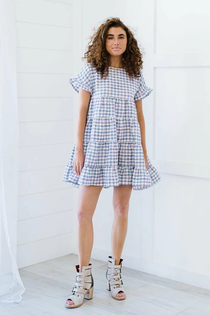 Trendsi Still Spinning Gingham Babydoll Dress Apparel 5 Trendsi Still Spinning Gingham Babydoll Dress Apparel