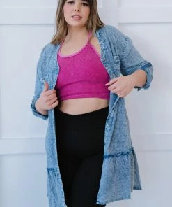 Trendsi Sugar And Spice Chambray Dress Apparel