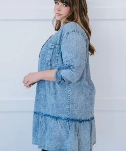 Trendsi Sugar And Spice Chambray Dress Apparel