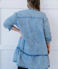Trendsi Sugar And Spice Chambray Dress Apparel