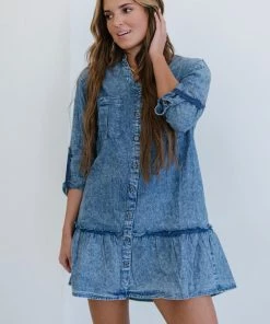 Trendsi Sugar And Spice Chambray Dress Apparel