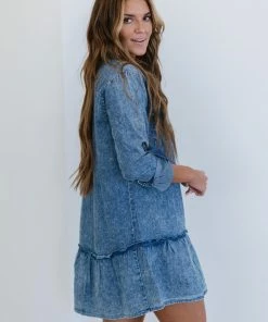 Trendsi Sugar And Spice Chambray Dress Apparel