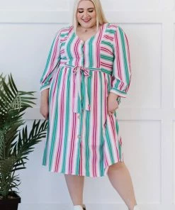 Trendsi Apparel Sweet Like Candy Striped Dress