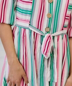 Trendsi Sweet Like Candy Striped Dress (GHG-S, 1X) M