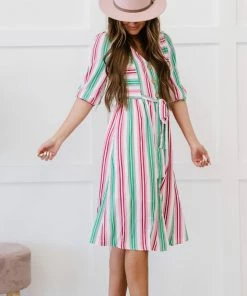 Trendsi Sweet Like Candy Striped Dress (GHG-S, 1X) M
