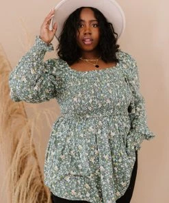 Trendsi Flora And Fauna Full Size Run Smocked Blouse