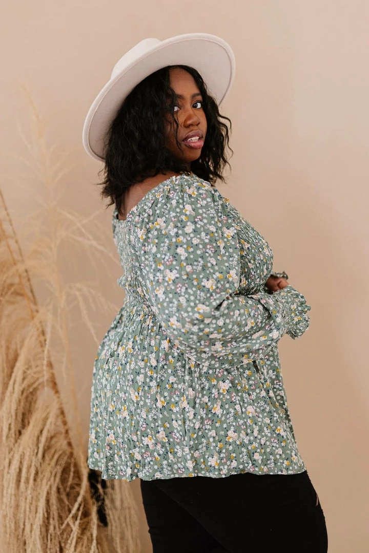 Trendsi Flora And Fauna Full Size Run Smocked Blouse 4 Trendsi Flora And Fauna Full Size Run Smocked Blouse