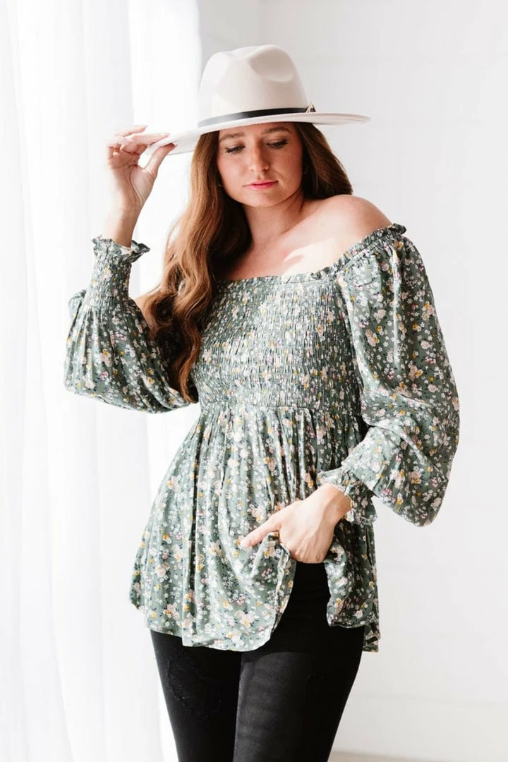 Trendsi Flora And Fauna Full Size Run Smocked Blouse 8 Trendsi Flora And Fauna Full Size Run Smocked Blouse