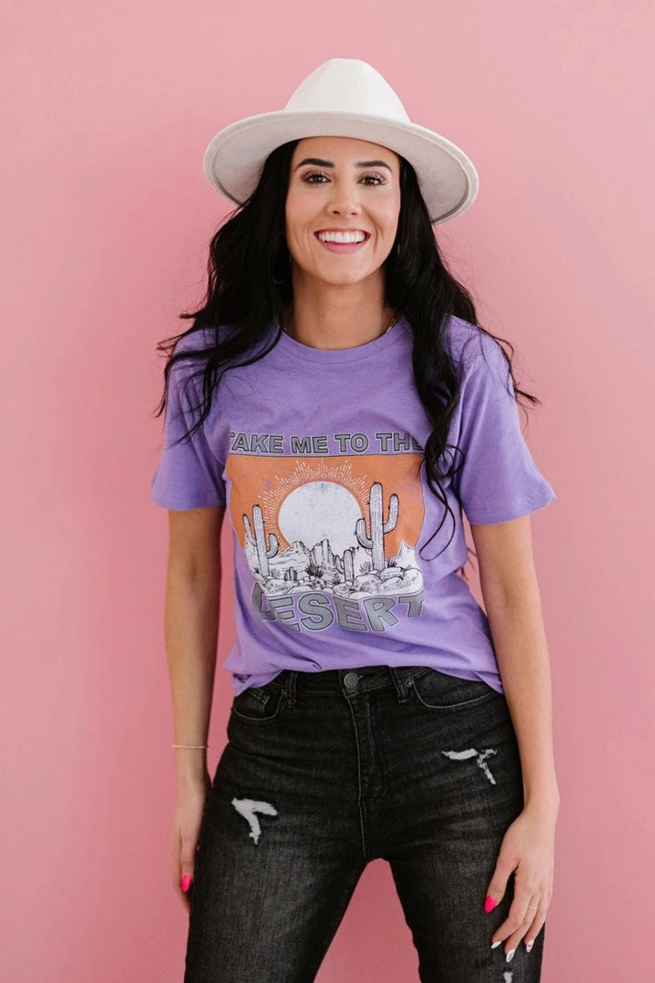 Trendsi Tops TAKE ME TO THE DESERT Graphic Tee 4 Trendsi Tops TAKE ME TO THE DESERT Graphic Tee