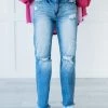 Trendsi RISEN Head Over Heels Distressed Straight Leg Jeans