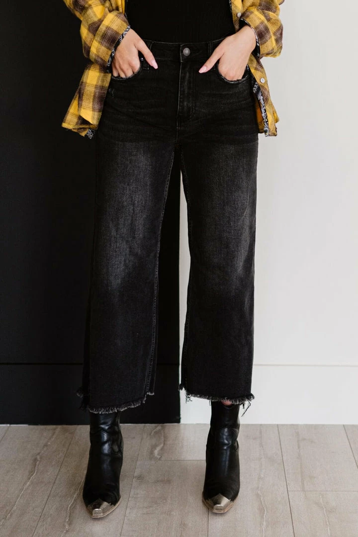 Trendsi Denim RISEN Fresh Start Frayed Wide Leg Jeans 2 Trendsi Denim RISEN Fresh Start Frayed Wide Leg Jeans