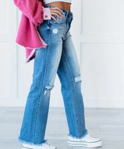 Trendsi RISEN Head Over Heels Distressed Straight Leg Jeans 6 Trendsi RISEN Head Over Heels Distressed Straight Leg Jeans