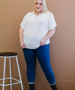 Trendsi Bright Outlook Notched Neck Top (GHG-S) GHG- Shop Singles