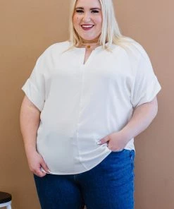 Trendsi Bright Outlook Notched Neck Top (GHG-S) GHG- Shop Singles