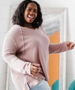 Trendsi Jodifl Stay Awhile Waffle Knit Tee Apparel 16 Trendsi Jodifl Stay Awhile Waffle Knit Tee Apparel