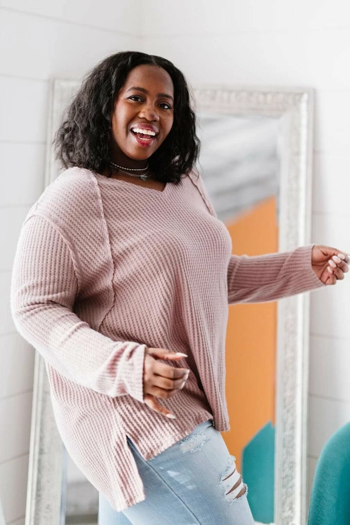 Trendsi Jodifl Stay Awhile Waffle Knit Tee Apparel 3 Trendsi Jodifl Stay Awhile Waffle Knit Tee Apparel