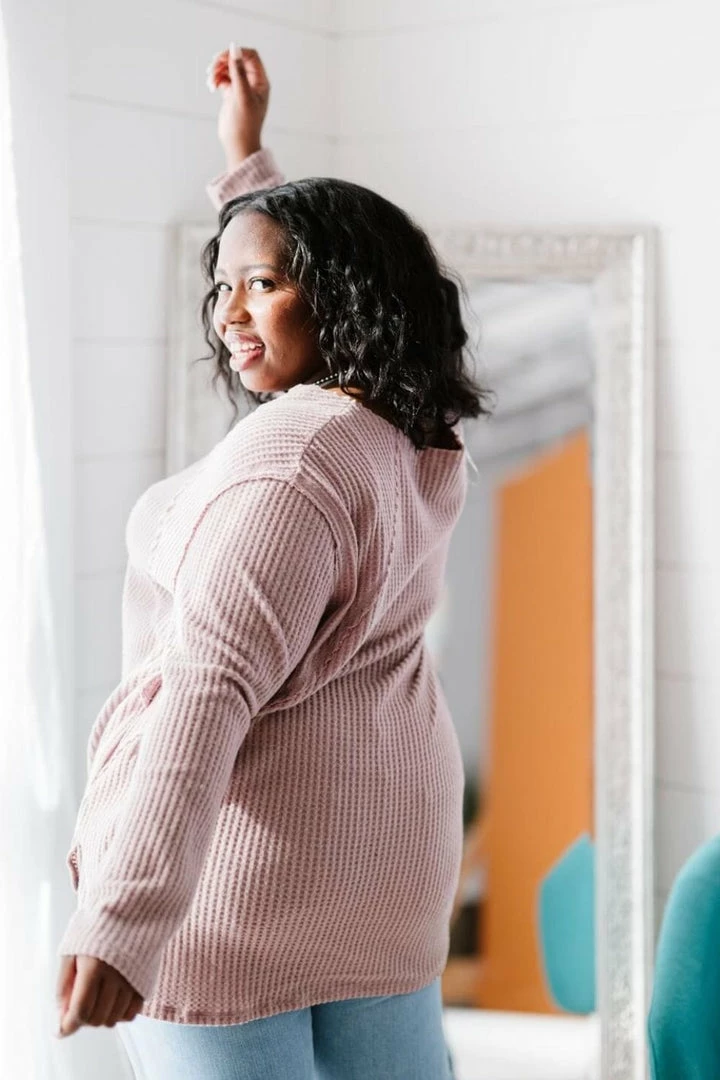 Trendsi Jodifl Stay Awhile Waffle Knit Tee Apparel 5 Trendsi Jodifl Stay Awhile Waffle Knit Tee Apparel