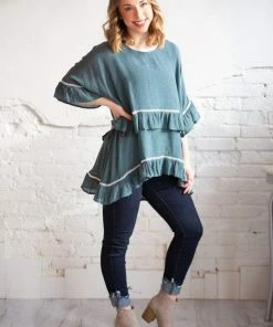 Umgee Cambridge Ruffle Tiered Top Tops 8 Umgee Cambridge Ruffle Tiered Top Tops