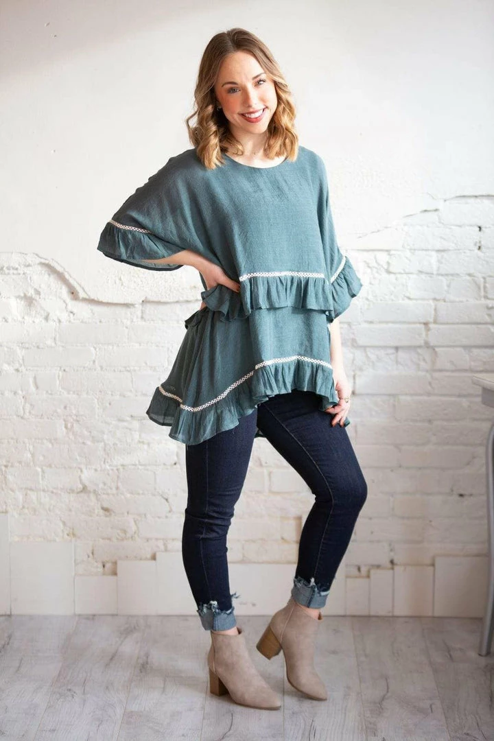 Umgee Cambridge Ruffle Tiered Top Tops 3 Umgee Cambridge Ruffle Tiered Top Tops