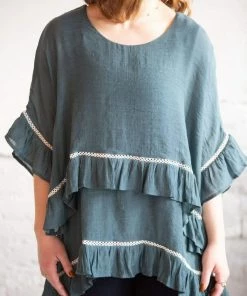 Umgee Cambridge Ruffle Tiered Top Tops