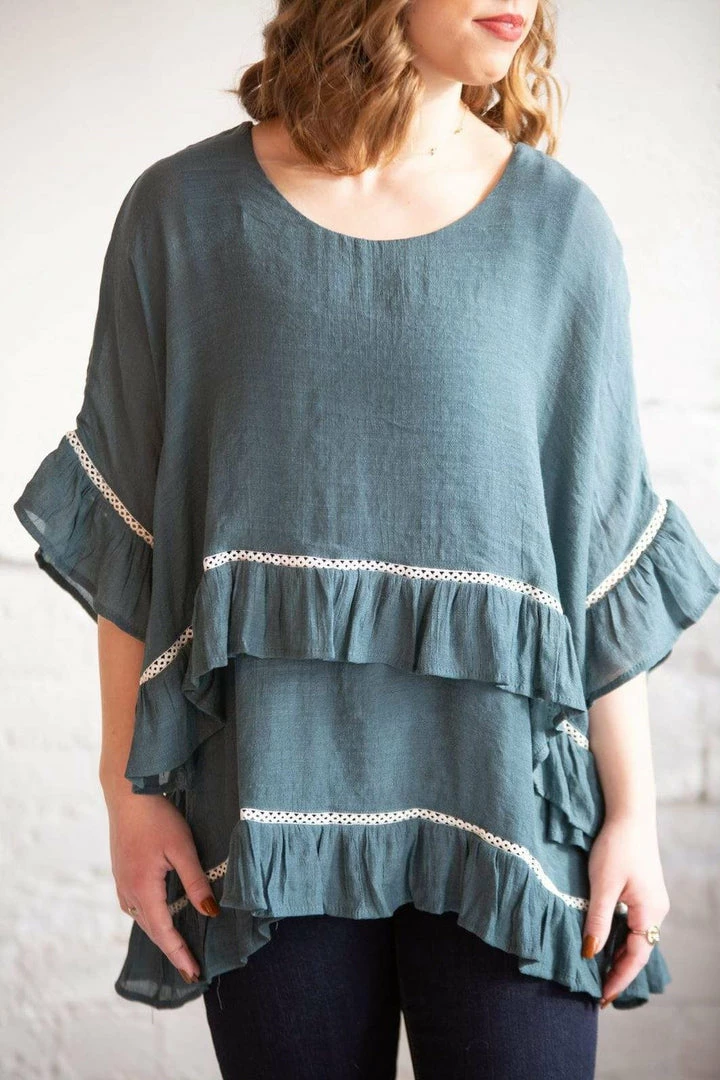 Umgee Cambridge Ruffle Tiered Top Tops 1 Umgee Cambridge Ruffle Tiered Top Tops