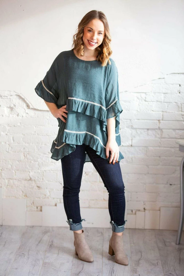 Umgee Cambridge Ruffle Tiered Top Tops 2 Umgee Cambridge Ruffle Tiered Top Tops