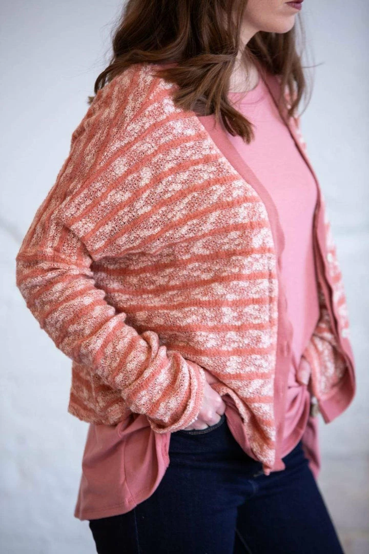 Umgee Apparel London Rose Striped Knit Cardigan 3 Umgee Apparel London Rose Striped Knit Cardigan