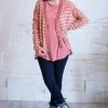 Umgee Apparel London Rose Striped Knit Cardigan