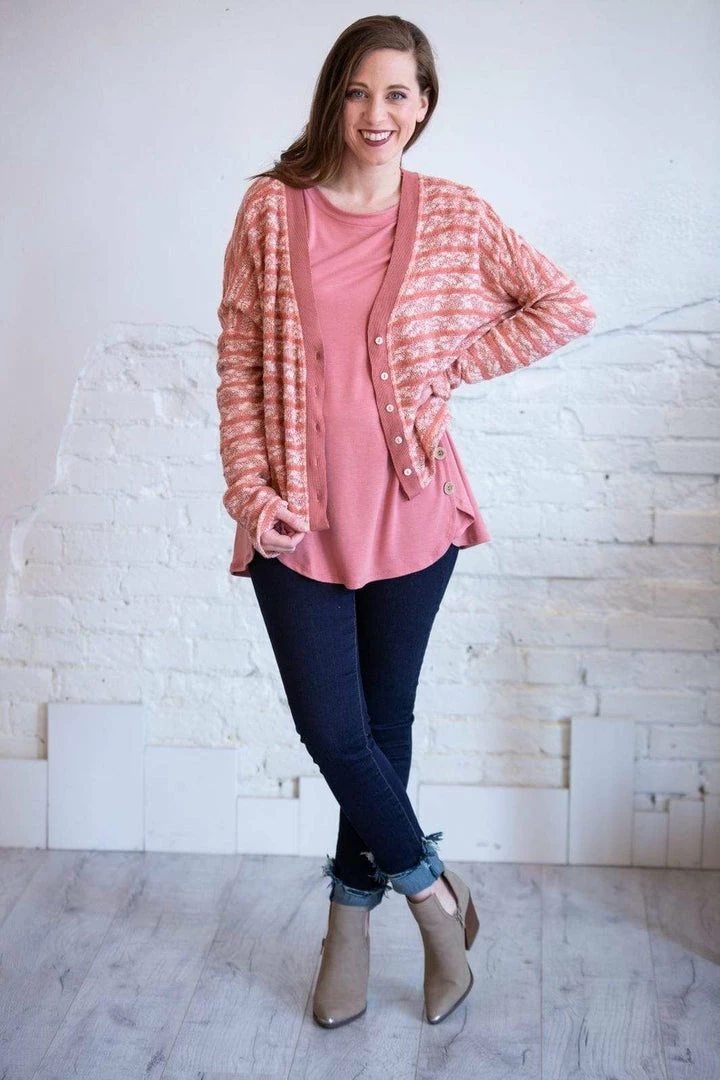 Umgee Apparel London Rose Striped Knit Cardigan 1 Umgee Apparel London Rose Striped Knit Cardigan