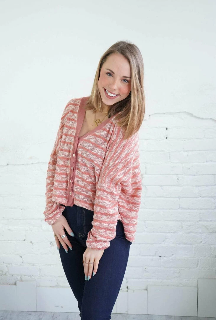 Umgee Apparel London Rose Striped Knit Cardigan 7 Umgee Apparel London Rose Striped Knit Cardigan