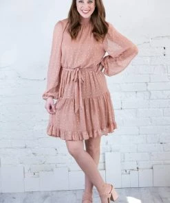 Umgee Lurex Dot Ruffled Skirt Dress Apparel