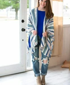 Umgee Breezy Blue Kimono (GHG - S/M) Tops
