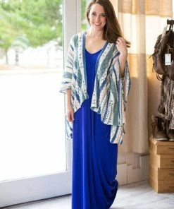 Umgee Breezy Blue Kimono (GHG - S/M) Tops