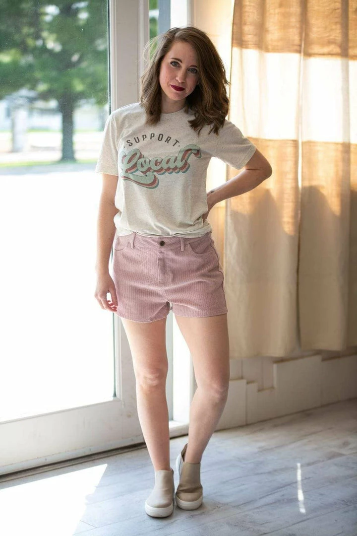 Umgee Josephine Blush Corduroy Shorts 3 Umgee Josephine Blush Corduroy Shorts