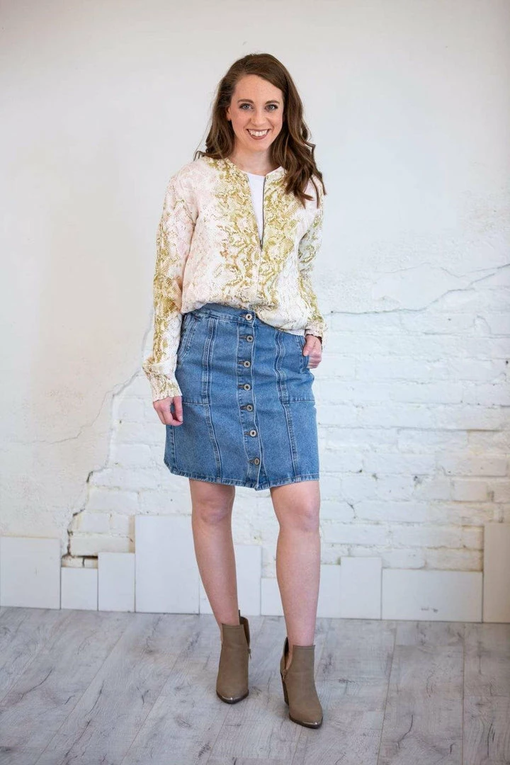 Umgee Blue Denim Dannie A-Line Skirt Dresses + Skirts + Jumpsuits 2 Umgee Blue Denim Dannie A-Line Skirt Dresses + Skirts + Jumpsuits