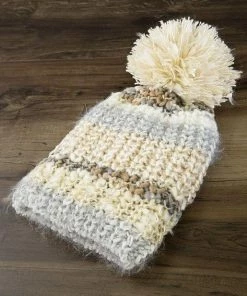 Urbanista Metallic Shimmer Pompom Beanie Outerwear + Layers