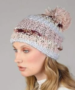 Urbanista Metallic Shimmer Pompom Beanie Outerwear + Layers