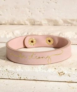 Urbanista Pink Be Strong Faux Leather Bracelet