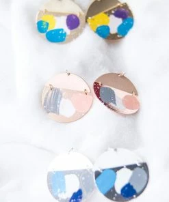 Urbanista Paint Splash Circle Earrings