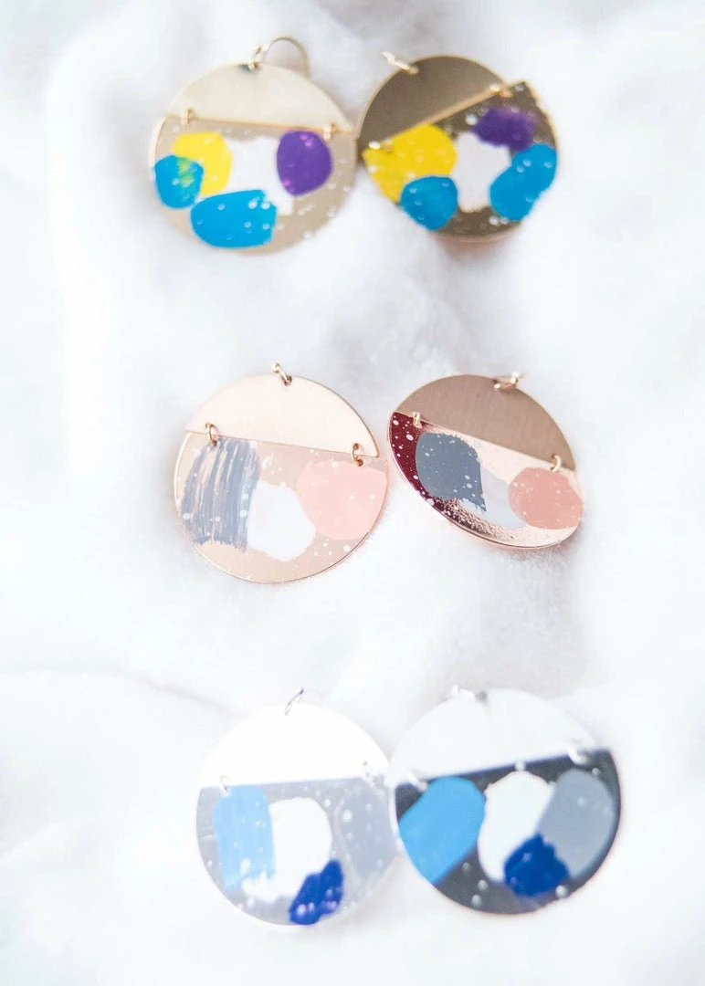 Urbanista Paint Splash Circle Earrings 1 Urbanista Paint Splash Circle Earrings