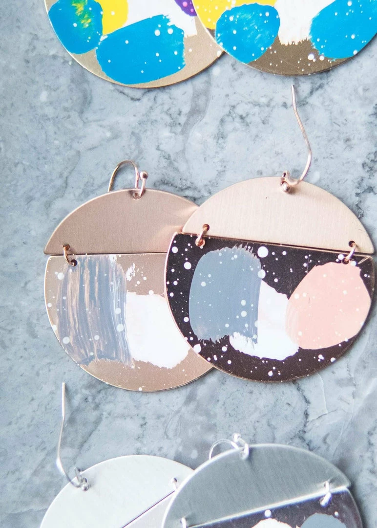 Urbanista Paint Splash Circle Earrings 8 Urbanista Paint Splash Circle Earrings