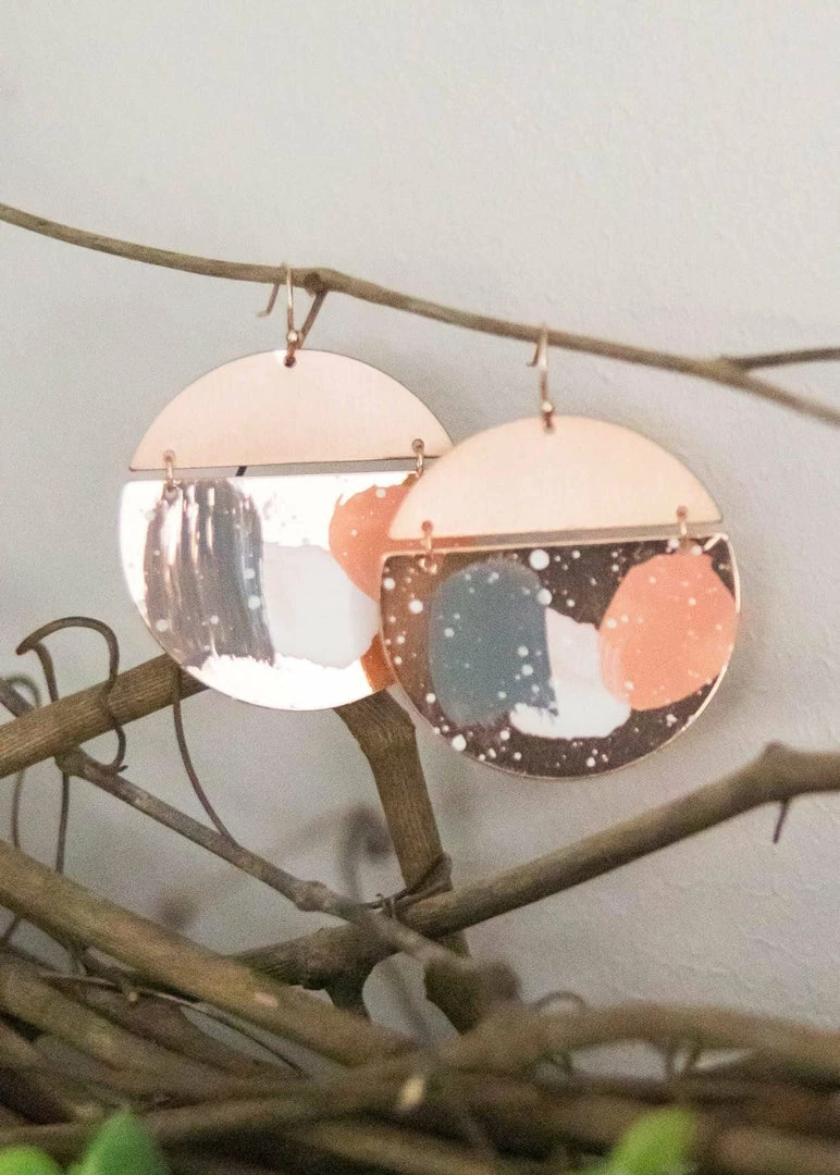 Urbanista Paint Splash Circle Earrings 9 Urbanista Paint Splash Circle Earrings