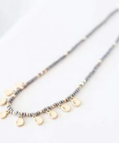 Urbanista Mixed Media Wood Beaded W/ Tear Dropped Metal 12 Urbanista Mixed Media Wood Beaded W/ Tear Dropped Metal