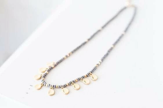 Urbanista Mixed Media Wood Beaded W/ Tear Dropped Metal 6 Urbanista Mixed Media Wood Beaded W/ Tear Dropped Metal