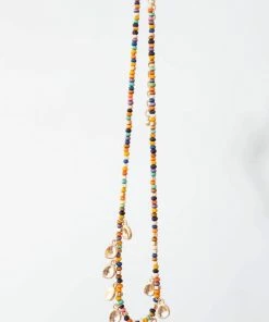 Urbanista Mixed Media Wood Beaded W/ Tear Dropped Metal