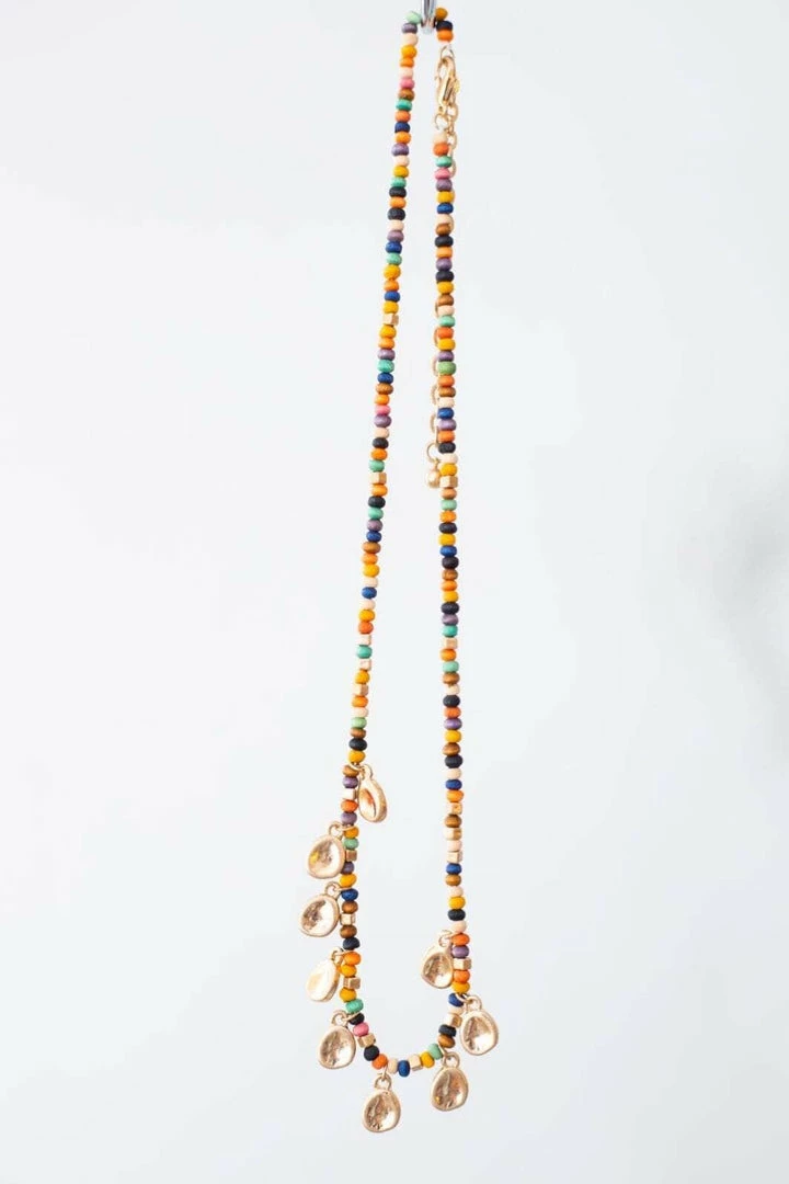 Urbanista Mixed Media Wood Beaded W/ Tear Dropped Metal 1 Urbanista Mixed Media Wood Beaded W/ Tear Dropped Metal