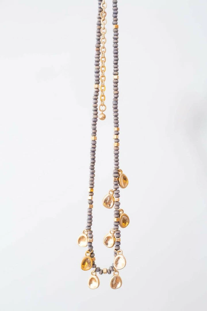 Urbanista Mixed Media Wood Beaded W/ Tear Dropped Metal 2 Urbanista Mixed Media Wood Beaded W/ Tear Dropped Metal