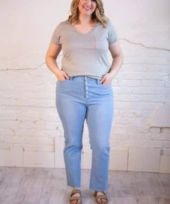 YMI Jeans USA Denim Exposed Button Ankle Flare Jean