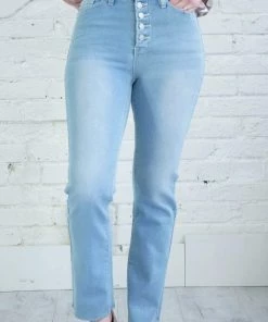 YMI Jeans USA Denim Exposed Button Ankle Flare Jean