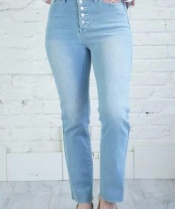 YMI Jeans USA Denim Exposed Button Ankle Flare Jean